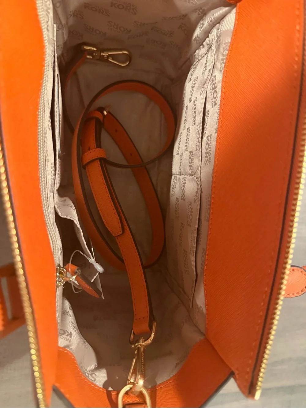 Michael Kors Orange/Tangerine Leather Tote Bag NWT
